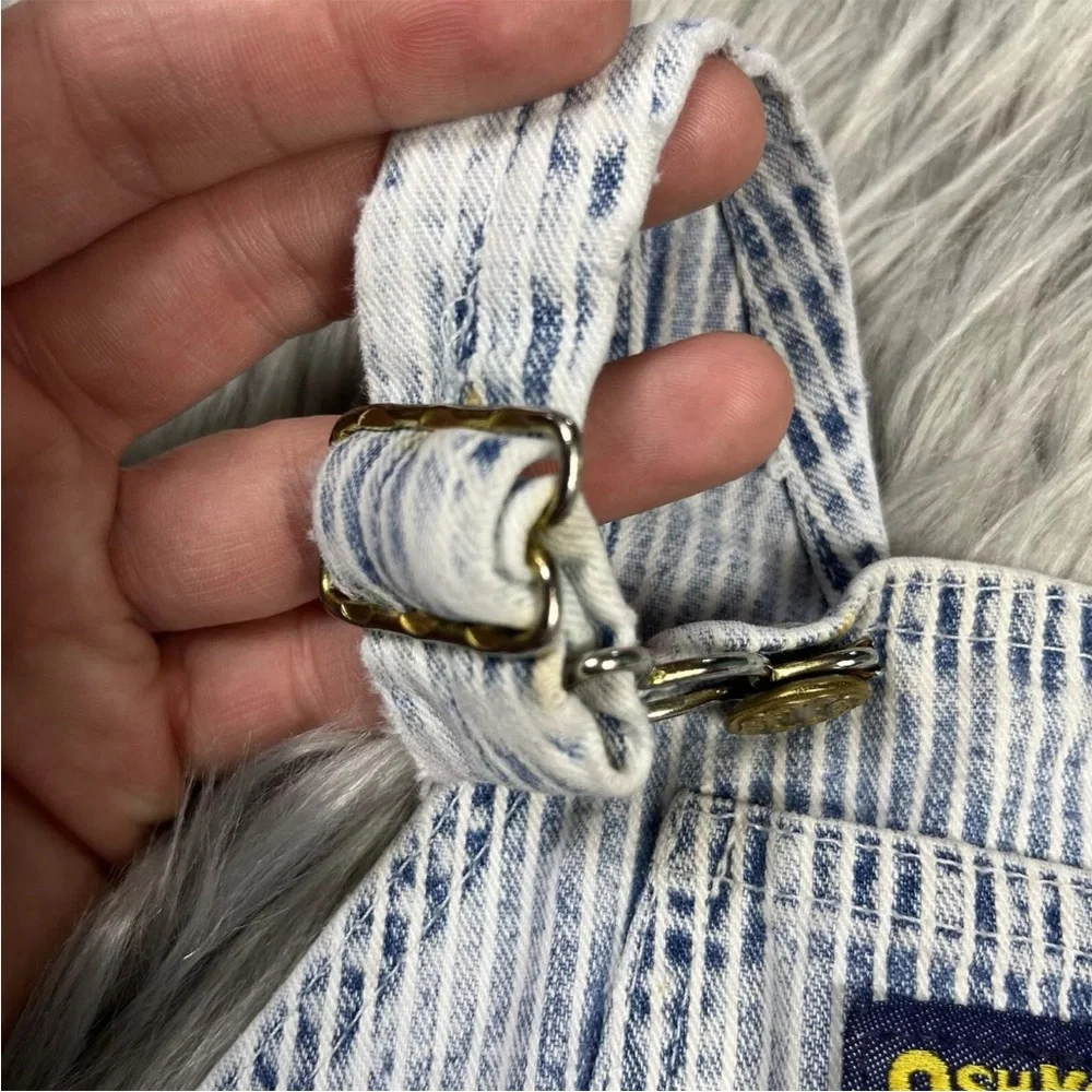 Vintage Oshkosh Bgosh Acid Wash Rail Road Stripe Overalls Made USA
